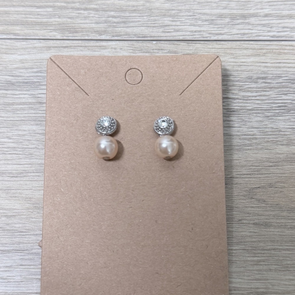 Faux Pearl Rhinestone Stud‎ Earrings Old Money Coquette Bridal Feminine Glam